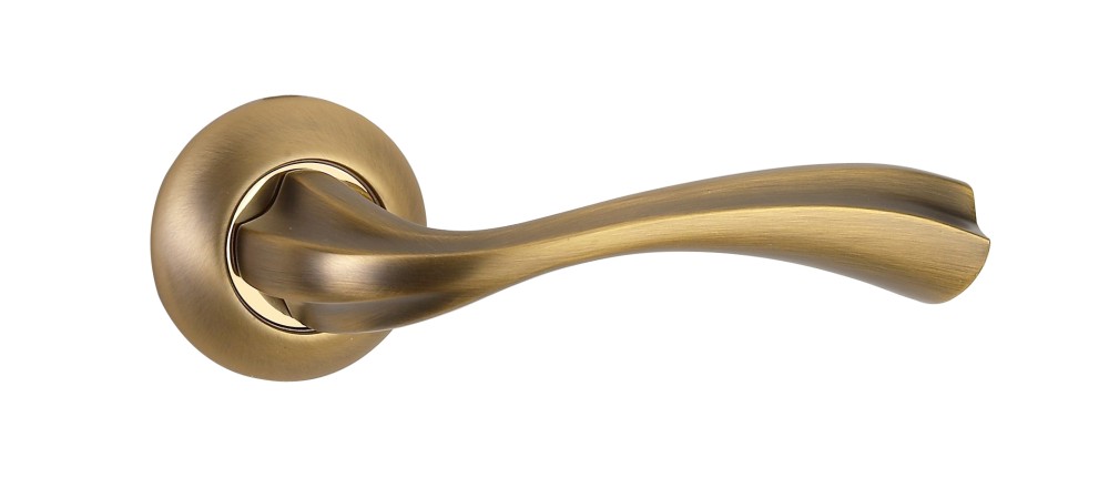 Ручка дверна SIBA Capri матова кава-золото на розетці R02 