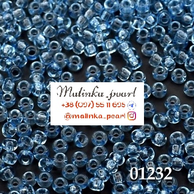 Бісер синій, кристальний