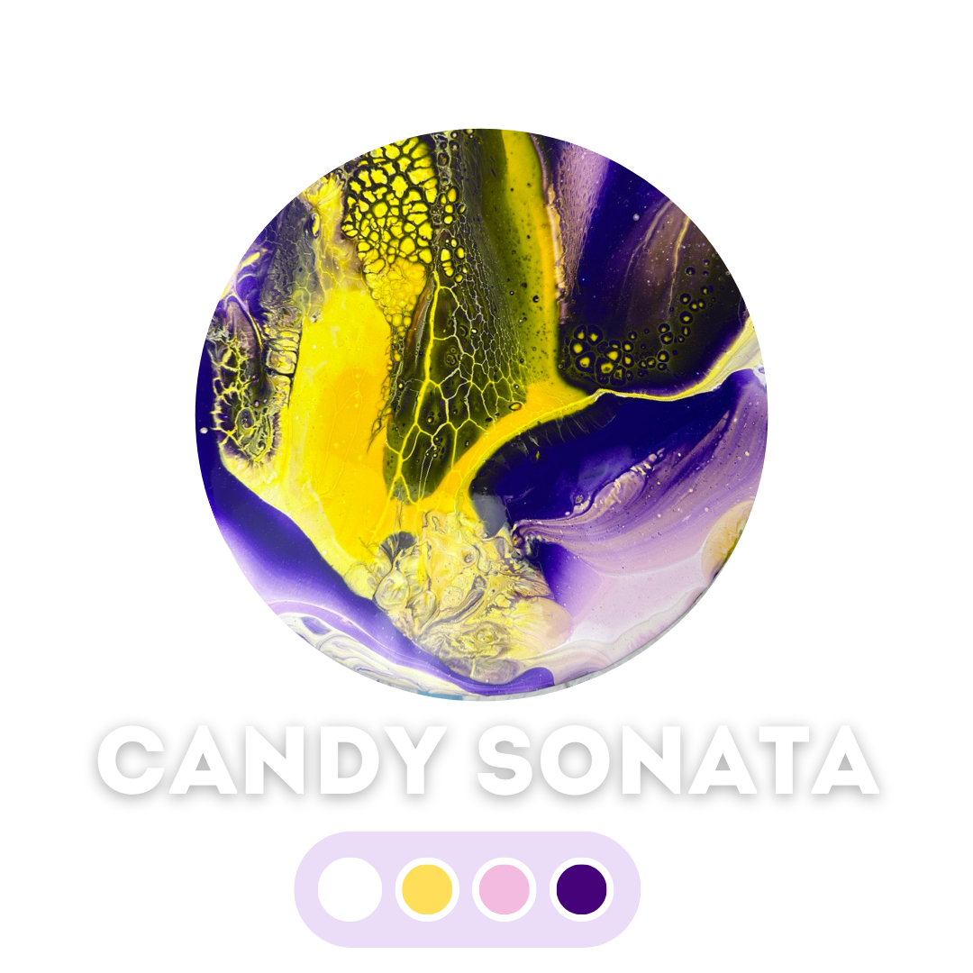 Набір для створення картини fluid art box палітра Candy Sonata