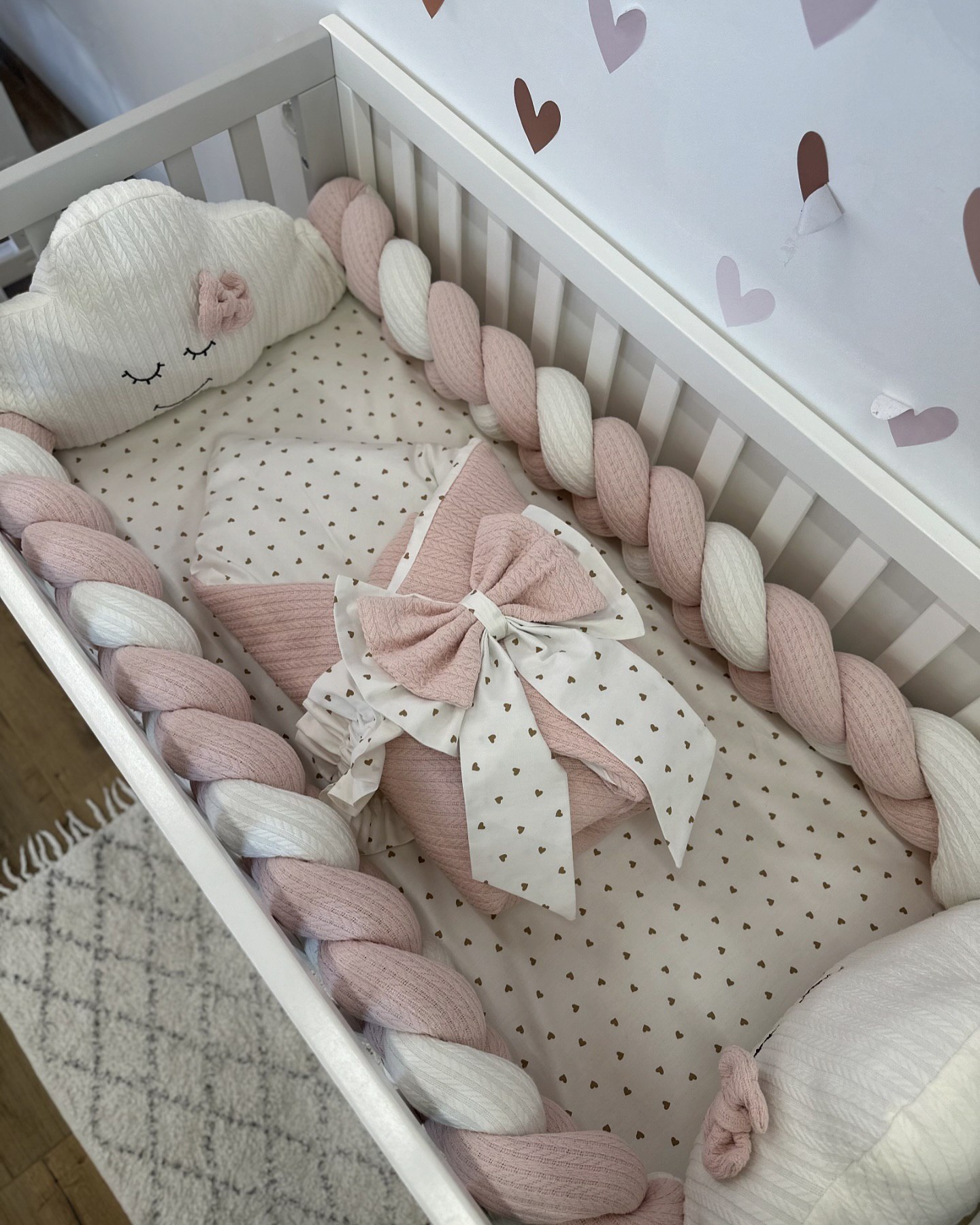 В ліжечко набір Babys «Дві хмаринки» рожевий