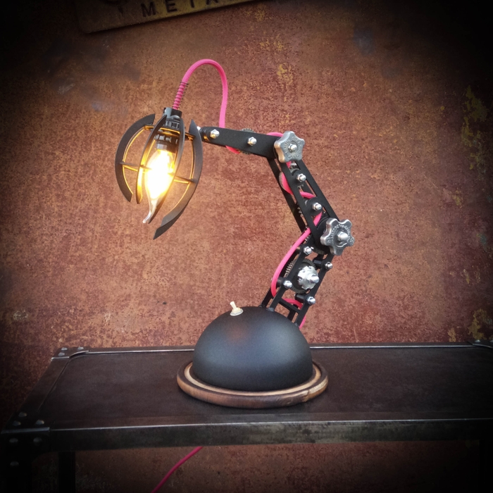 Steampunk Scorpion Loft Metal Table Lamp / Made in Ukraine