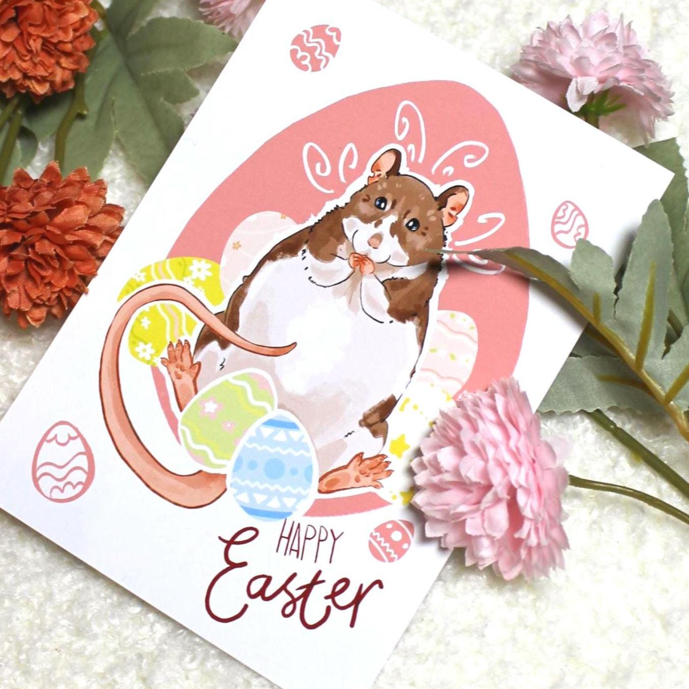 Великодня листівка з пацючком