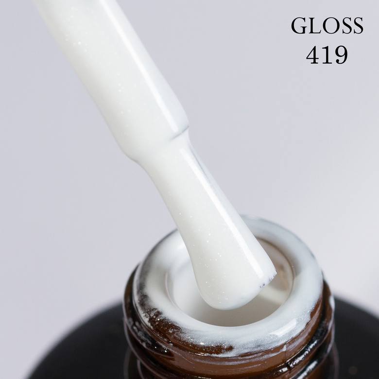 Гель-лак GLOSS 419 (білий з мікроблиском), 11 ml