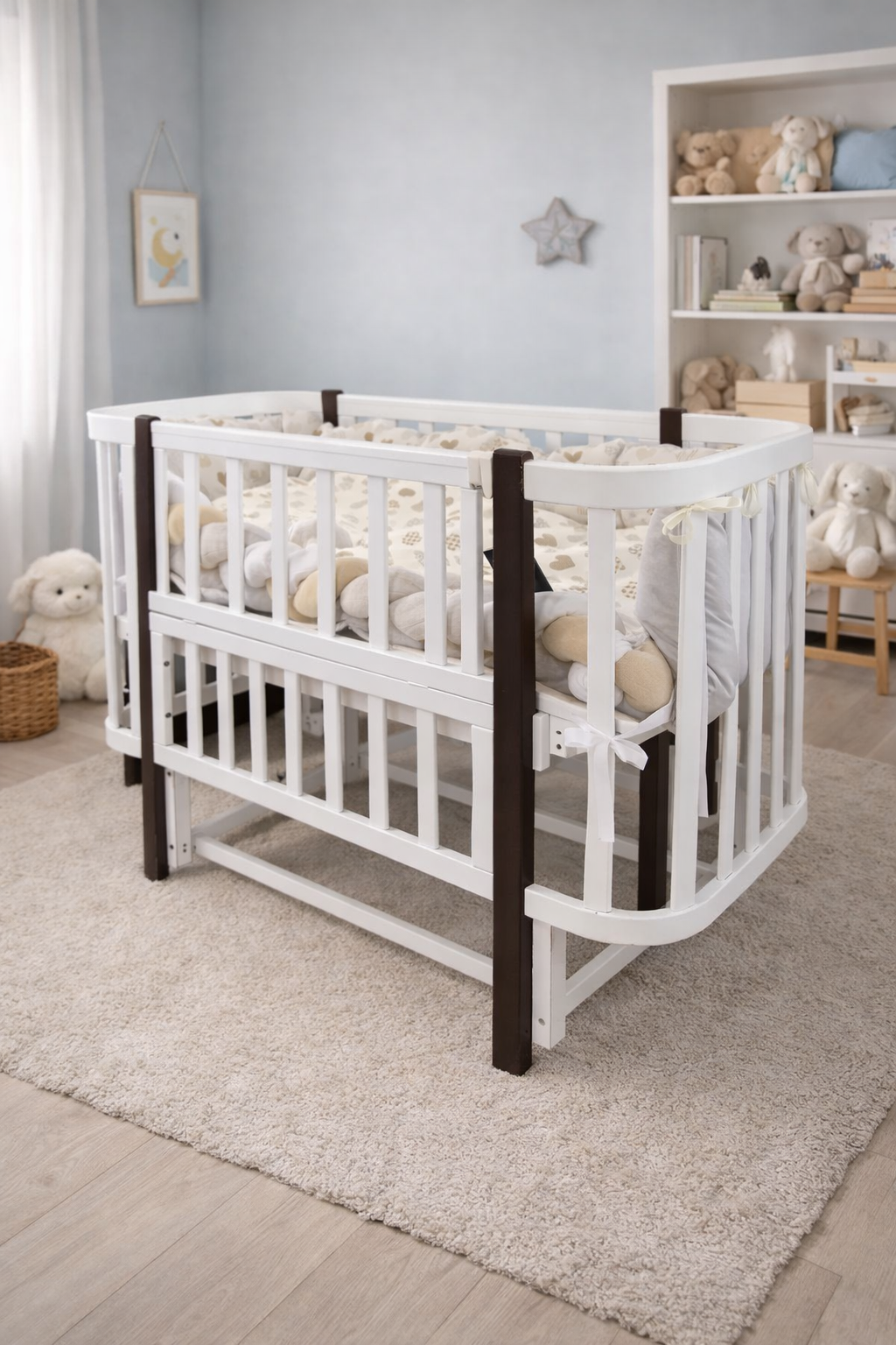 Ліжко-трансформер Babyroom Місяць білий/венге