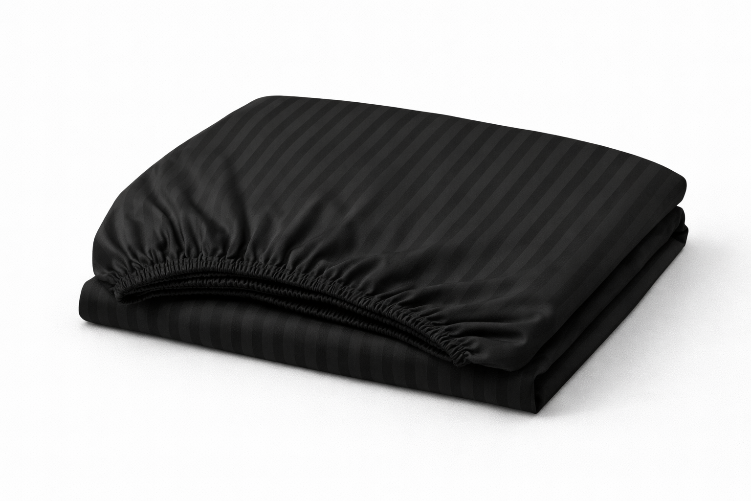 Простирадло на гумці страйп сатін  чорний