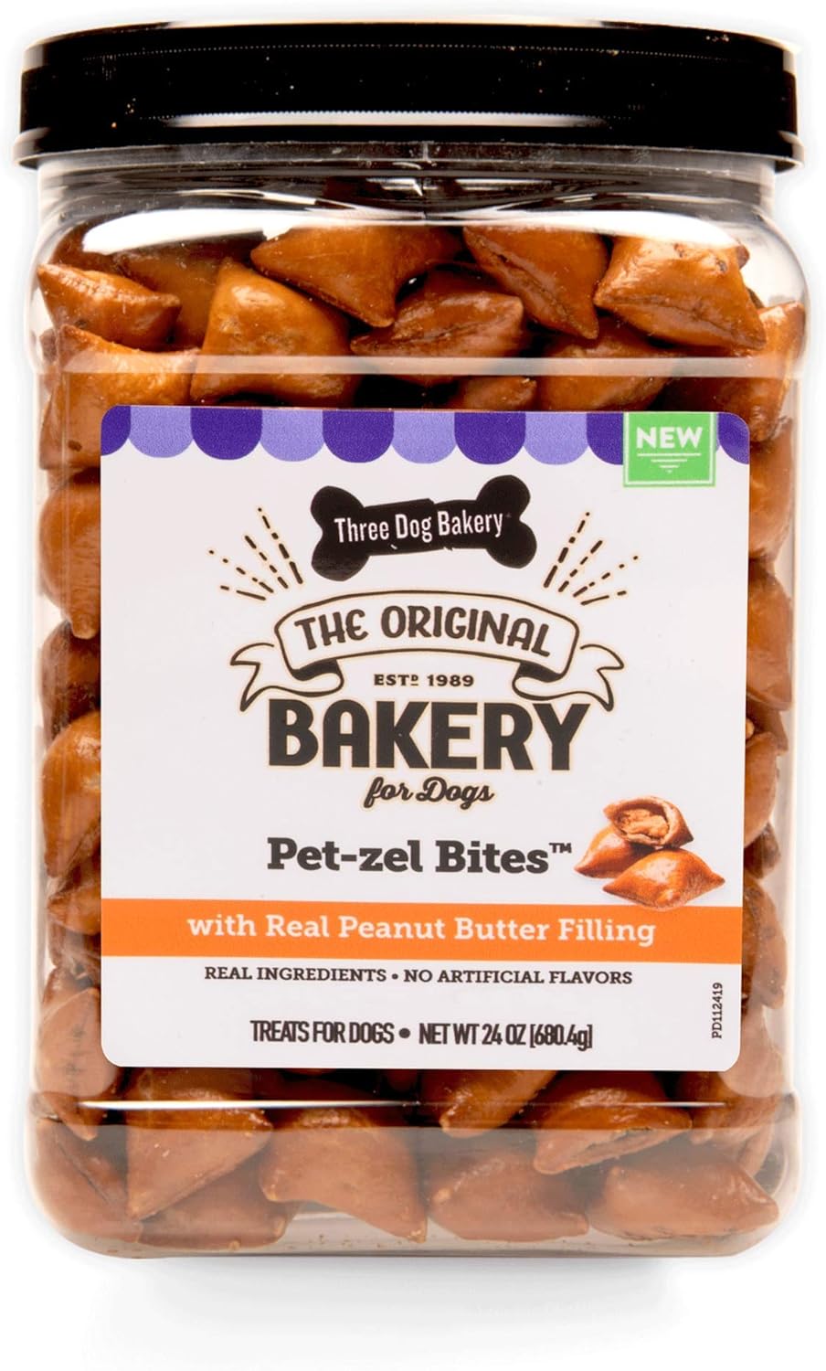 Three Dog Bakery Crunchy Pet-zel Bites with Peanut Butter Filling