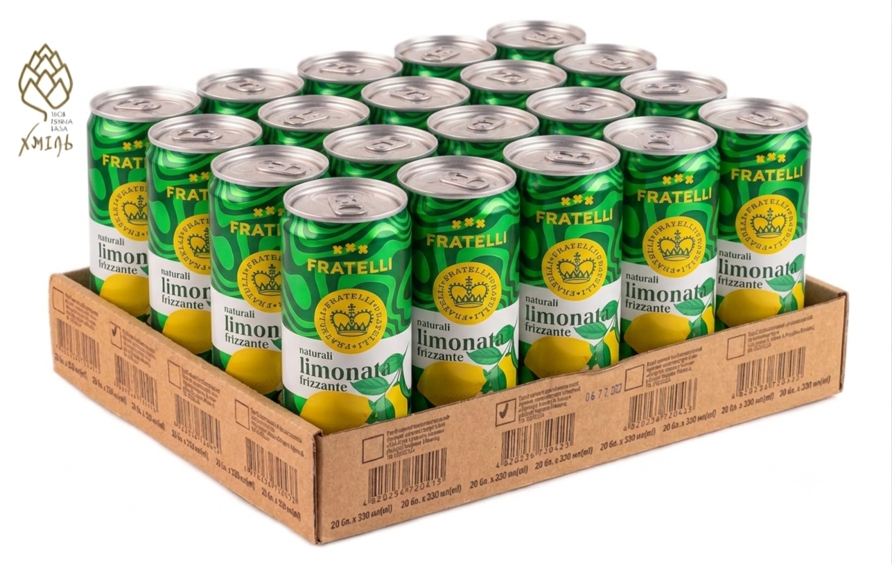 Лимонад Fratelli Naturali Limonata 0,33 (20 шт/уп)