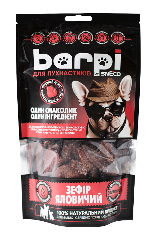 Ласощі Барпі Зефір яловичий (легені) 60г