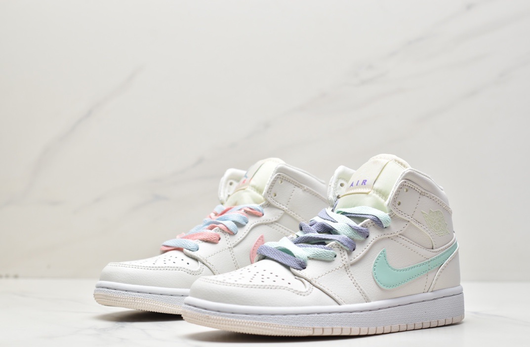 Nike Air Jordan 1 Retro Mid OG “WhiteGreenPink” 555112-035