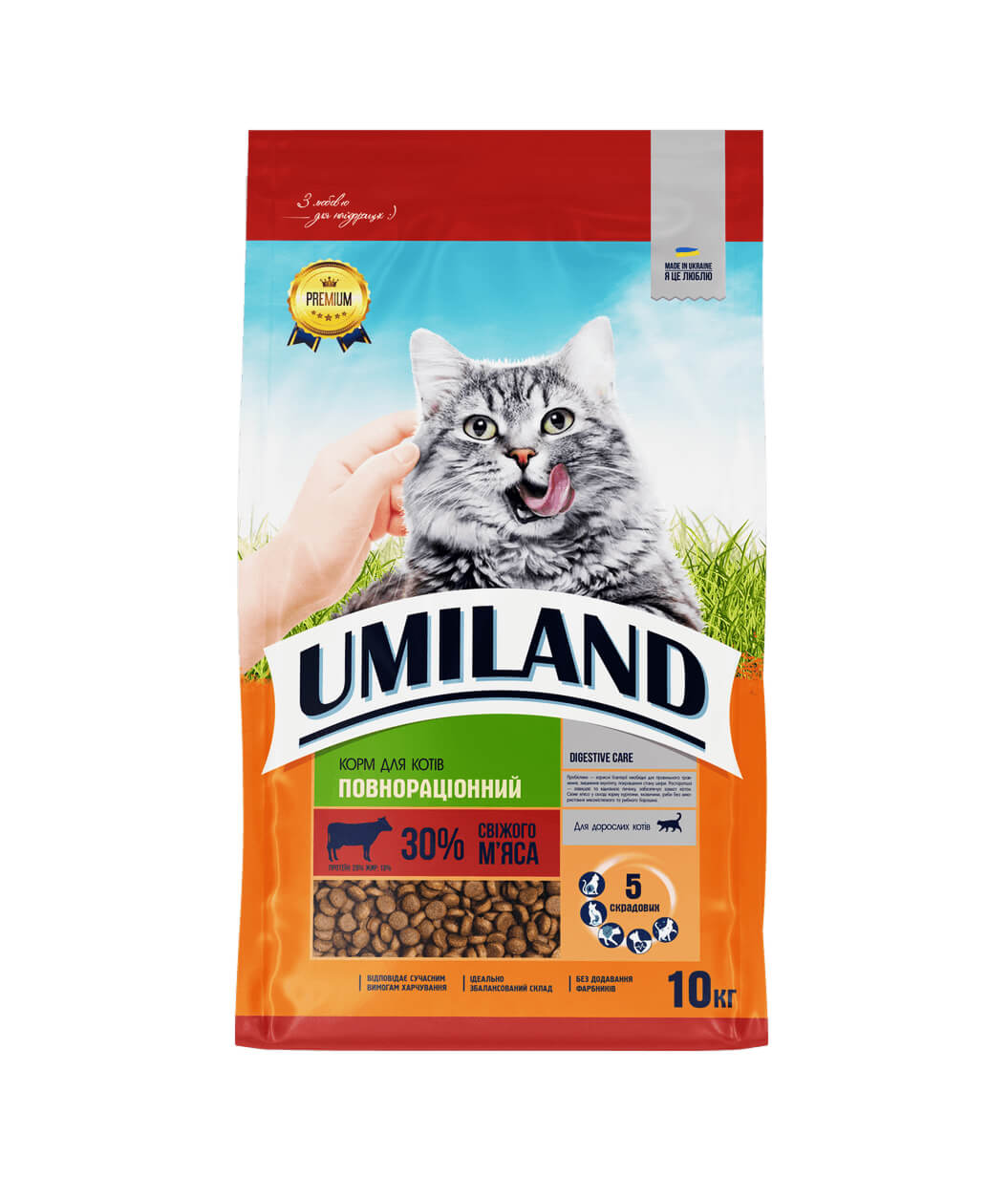 Корм Юміленд для котів із яловичиною 10кг