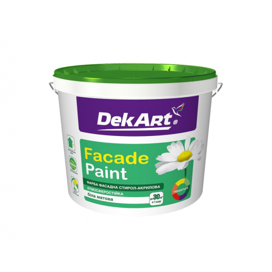Фарба фасадна "Facade Paint", біла матова, ТМ "DekArt"