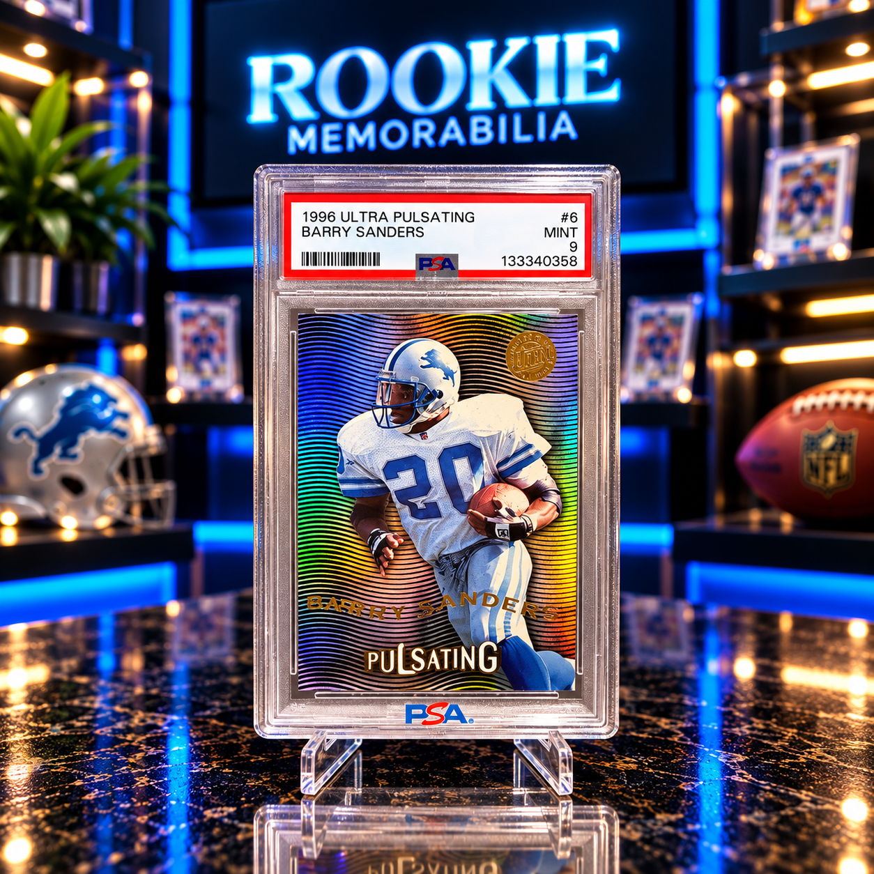 Barry Sanders Ultra Pulsating PSA 9