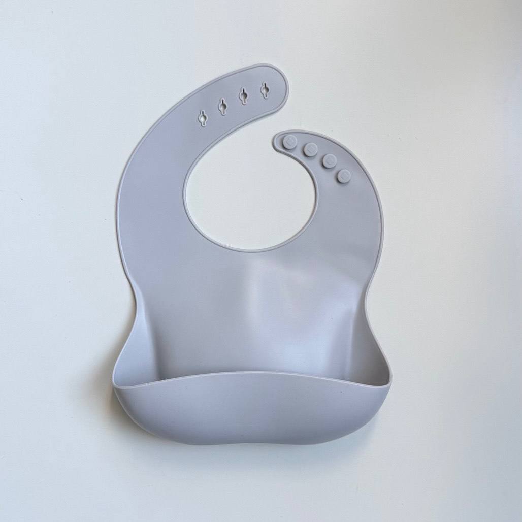 Дитячий силіконовий нагрудник Сірий (light grey)