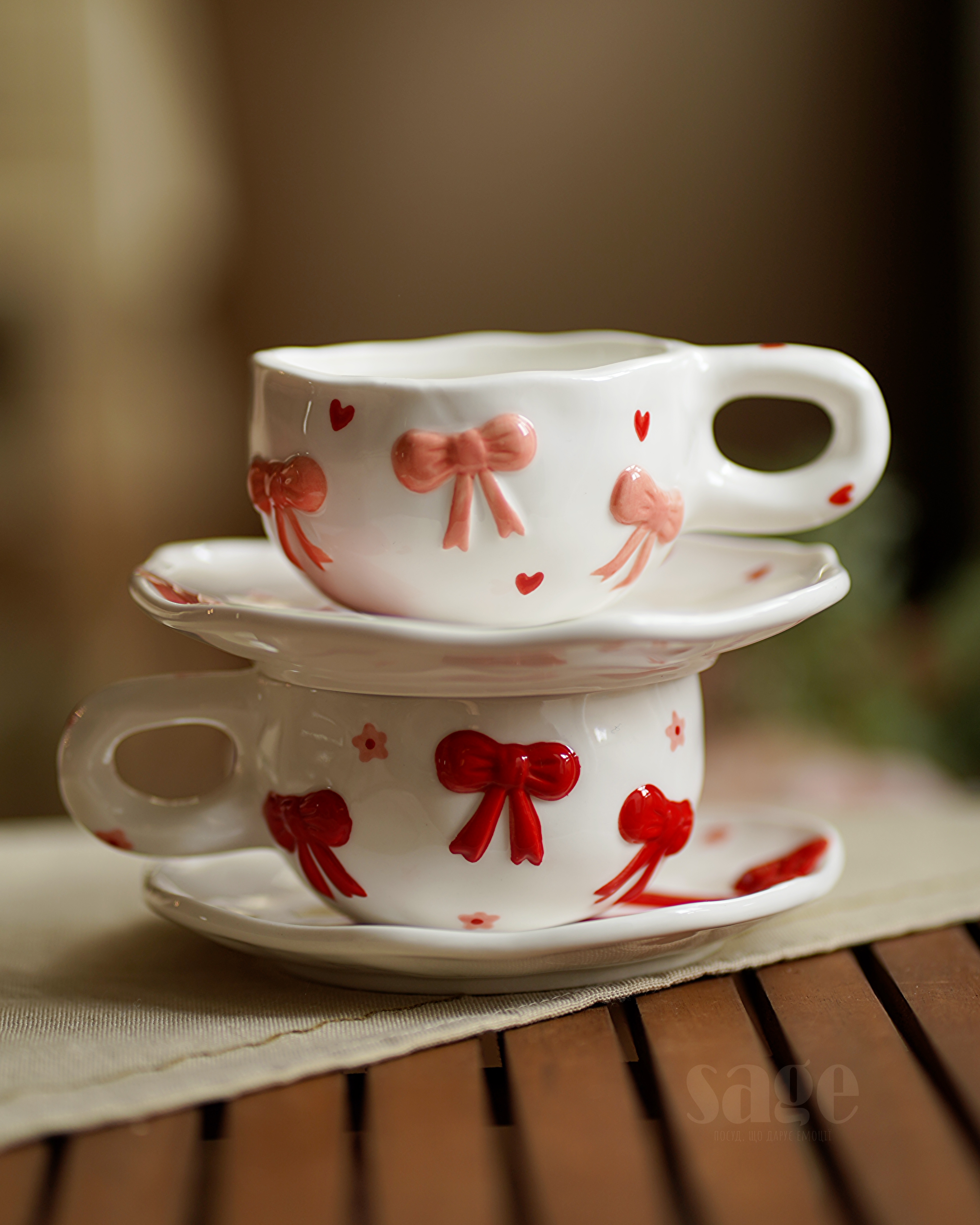 Набір з 2 чашок та 2 блюдець "Fleur" 170 мл