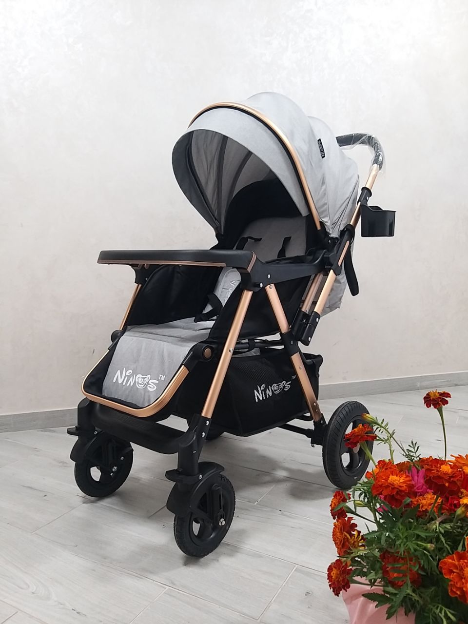 Прогулянкова коляска NINOS MAXI LIGHT GREY