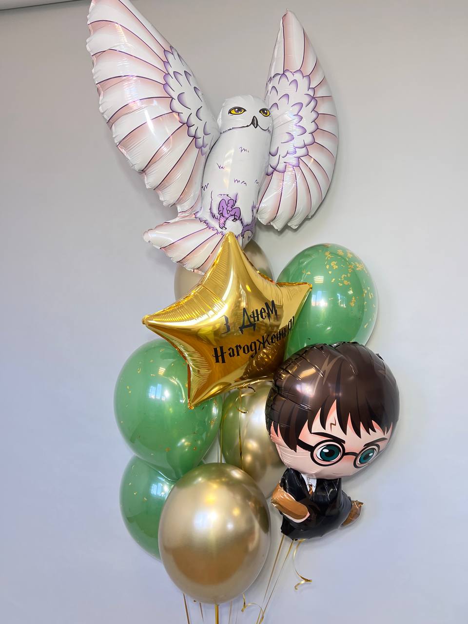 Подарунковий набір кульок «Магічний світ Гаррі Поттера» — фольгована сова, Гаррі та іменна зірка