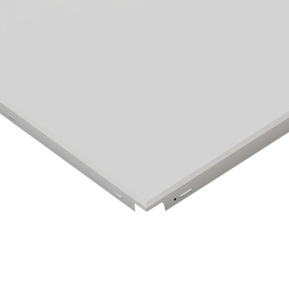 Стеля підвісна касетна Alubest оцинкована біла board clip-in 600х600мм