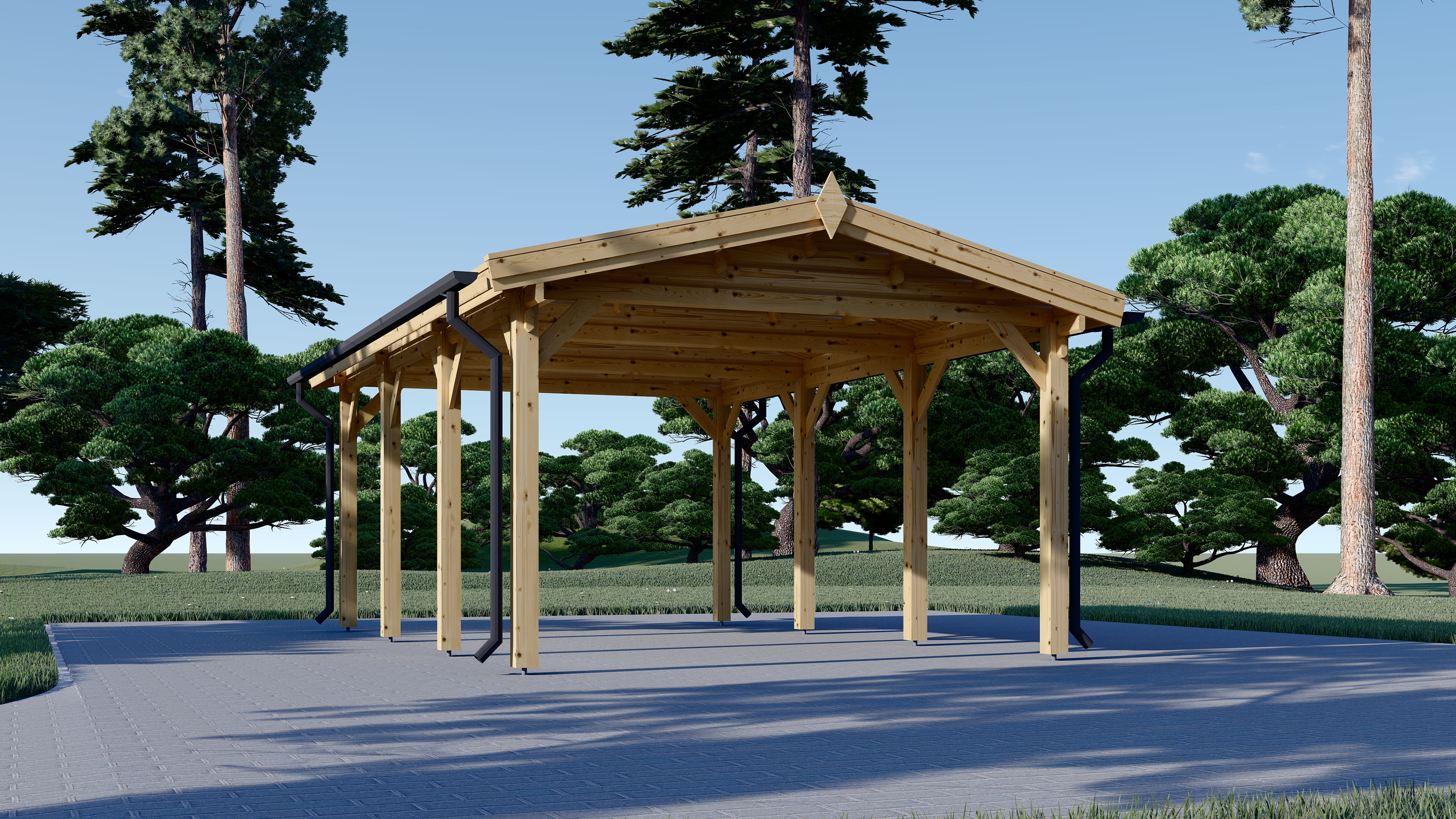 Pérgola para coches Primavera 3x6