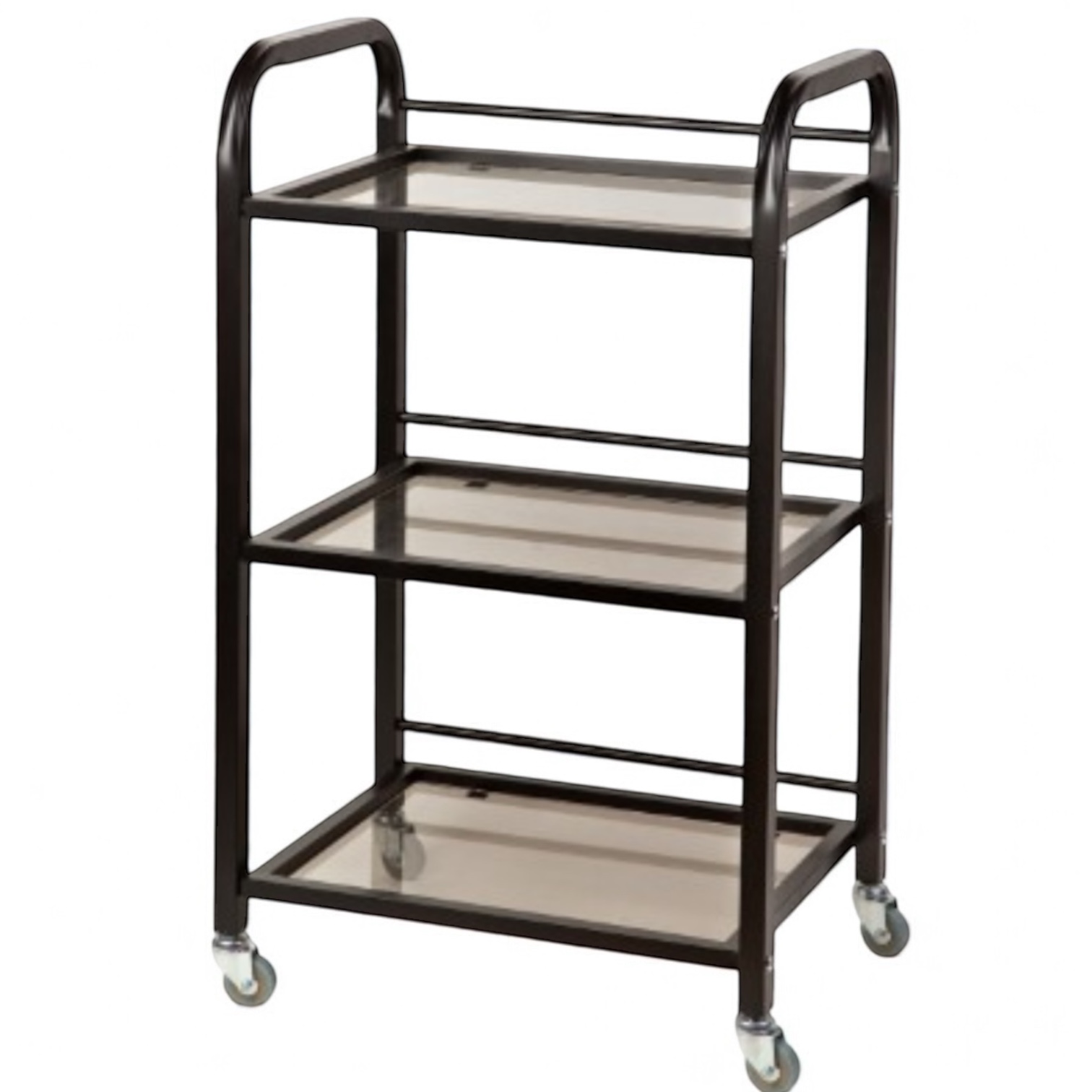 Візок косметологічний маніпуляційний з трьома полицями, чорний