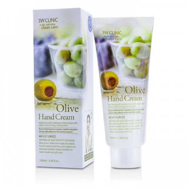 Крем для рук 3W CLINIC зволожуючий з екстрактом Оливи Olive Hand Cream, 100 мл