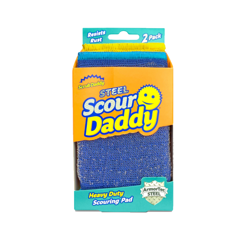 Жорстка губка для чищення Steel Scour Daddy з нержавіючою сталлю, 2 шт. Scrub Daddy.