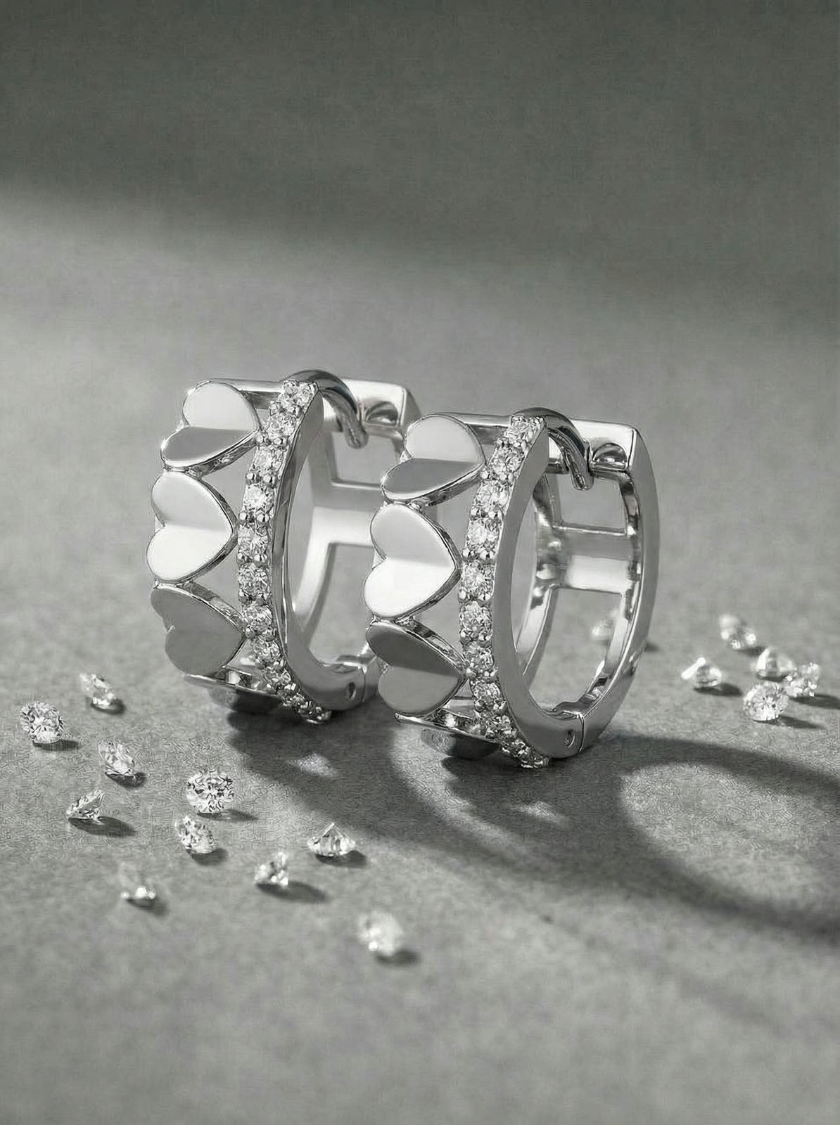 Сережки з серданьками і доріжкою