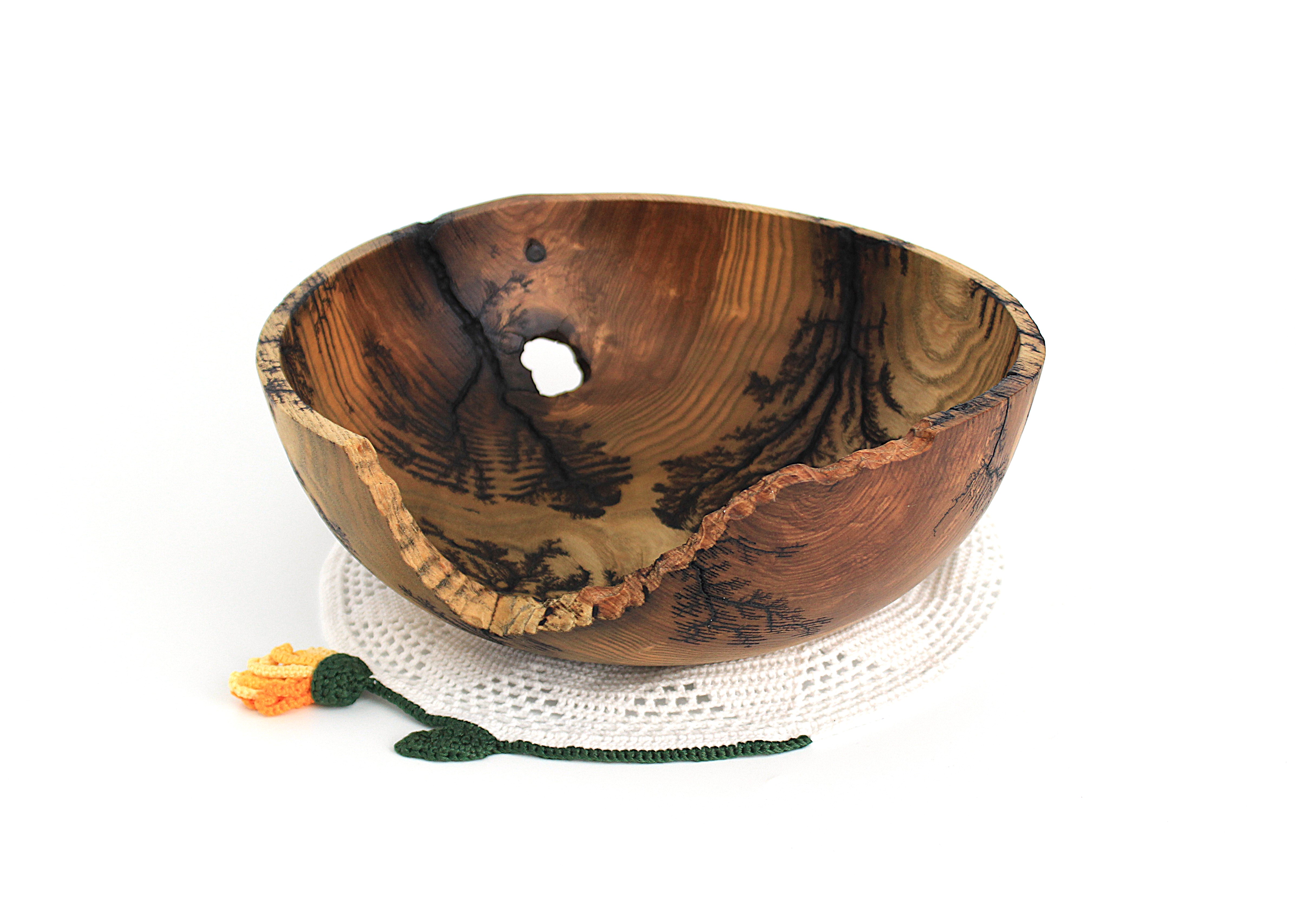 Миска для фруктів з натурального дерева
