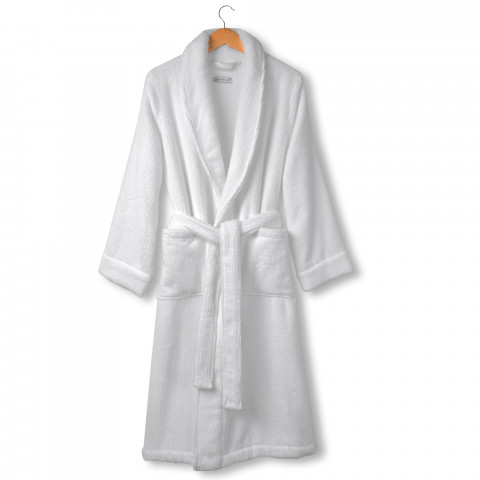 Махровий халат L'appartement Slim Ribbed Білий