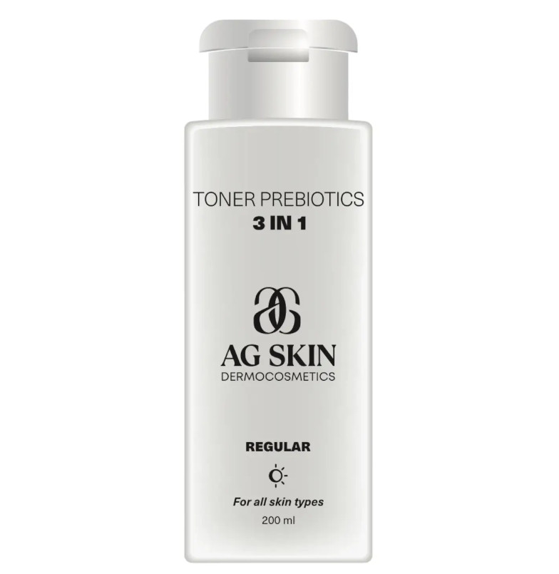 AG SKIN TONER PREBIOTCS 3 IN 1, 200 ml - Тонер з пробіотиками