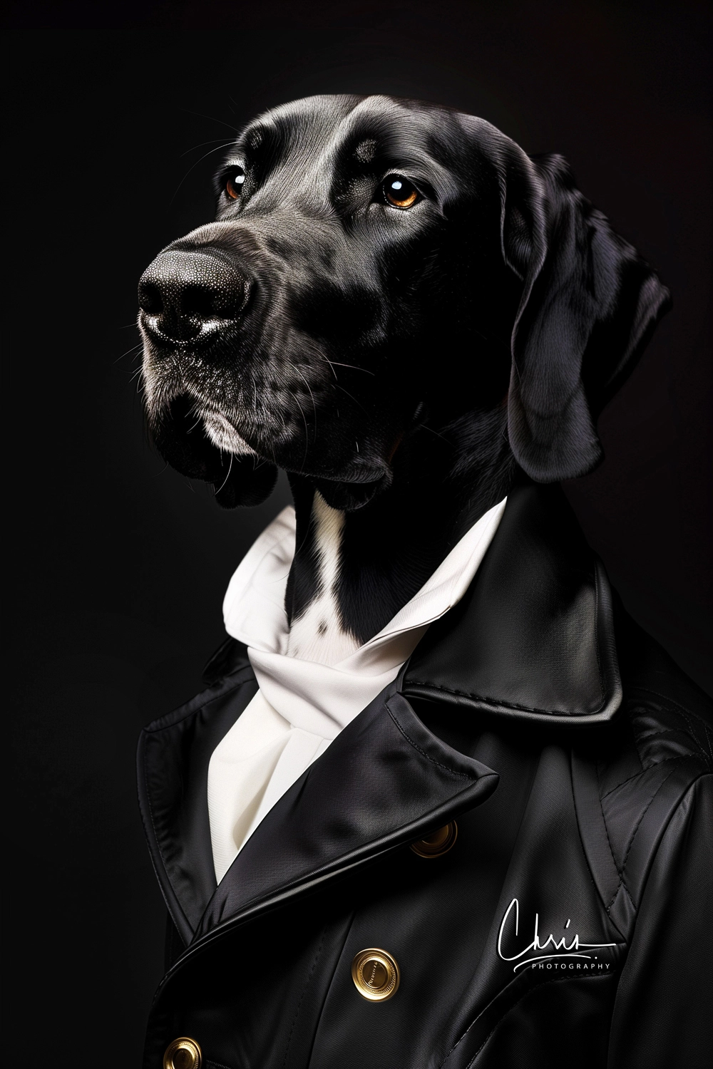 PORTRAIT REALISTE de mon chien, chiot – Œuvre murale personnalisée signée Chris