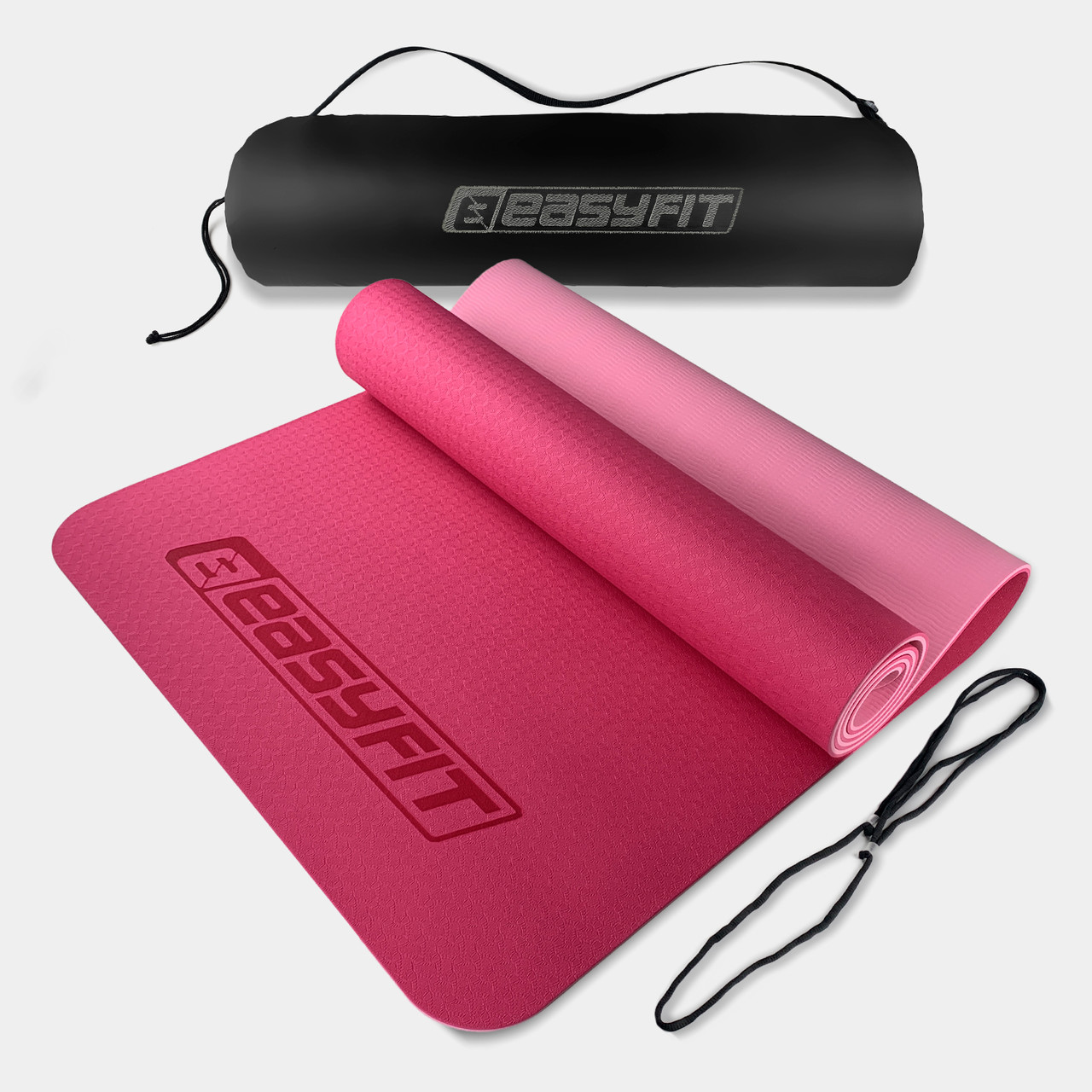 Килимок для йоги та фітнеса EasyFit TPE+TC 6мм двошаровий + Чохол