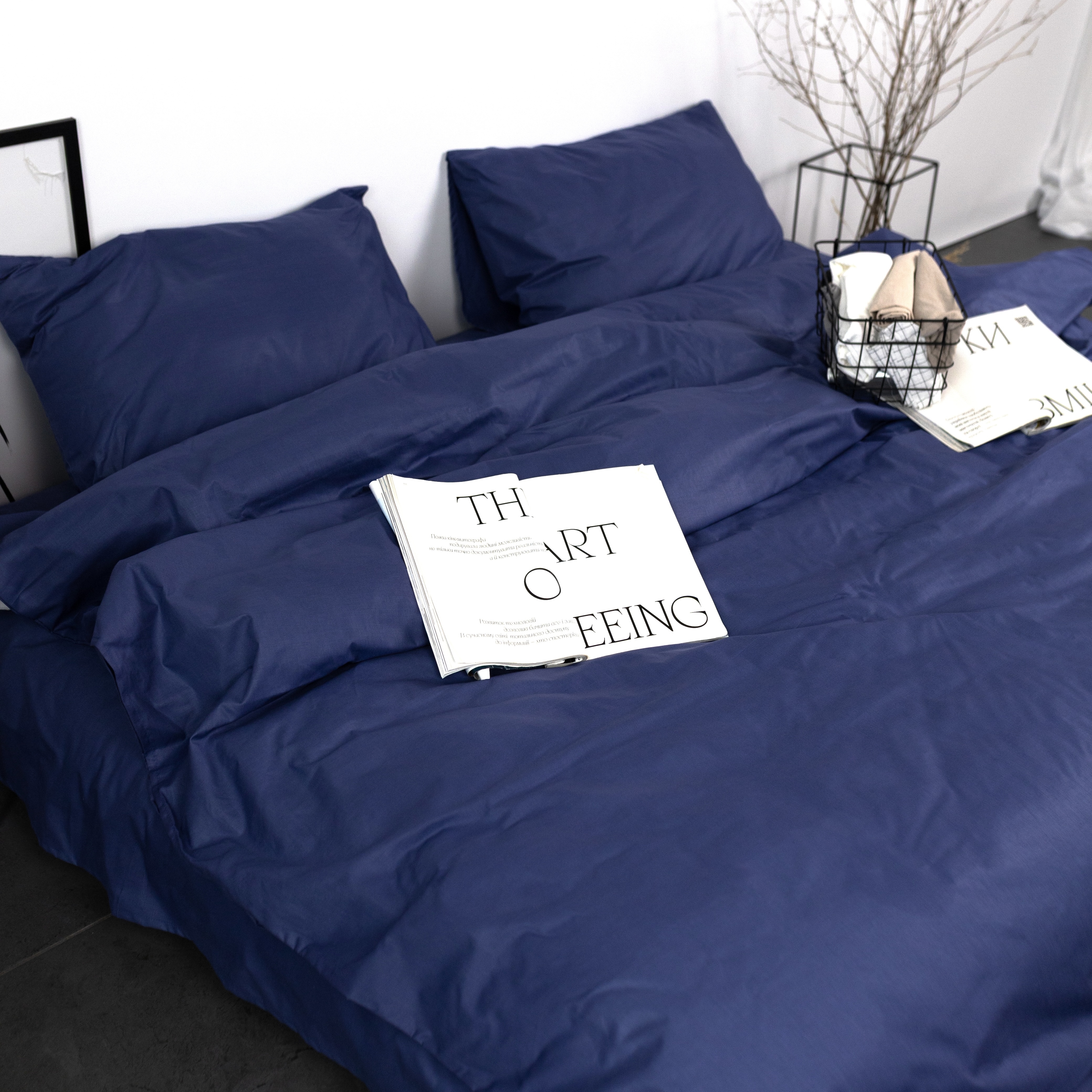 Постільний комплект Матова 100% бавовна Синій