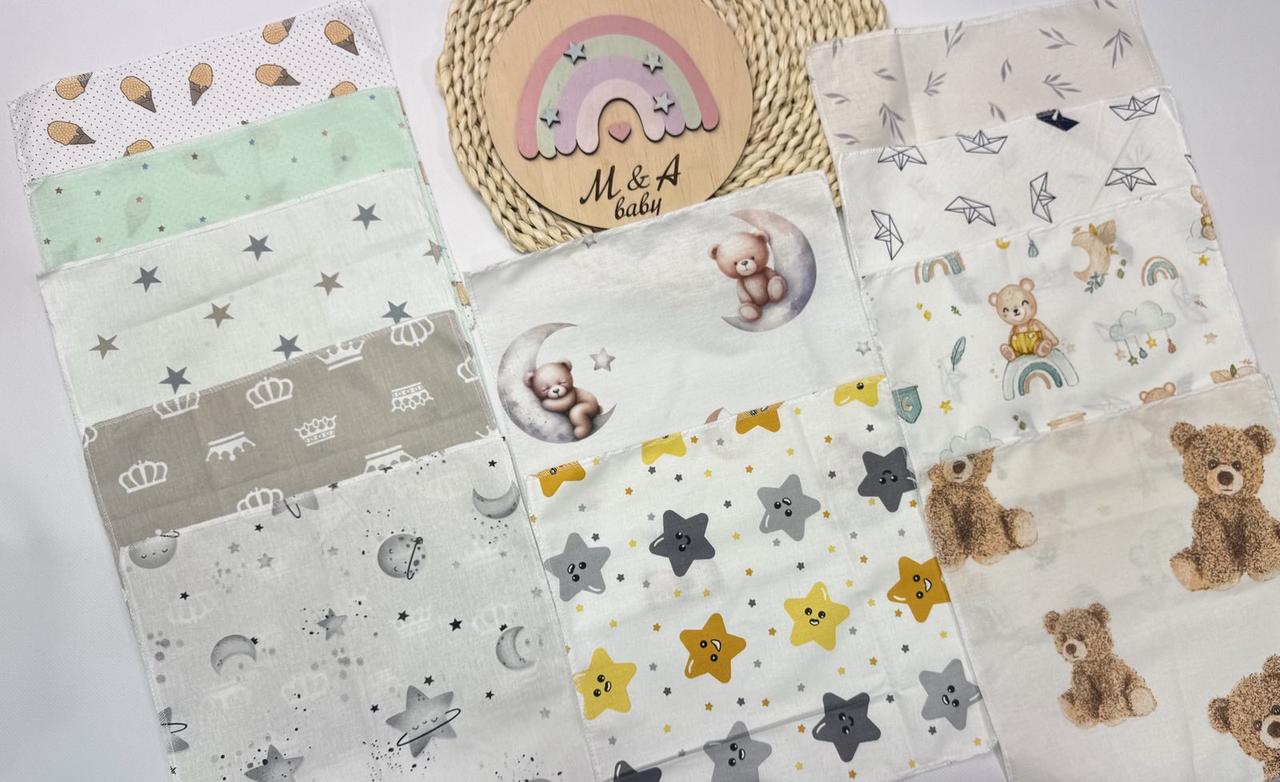 Серветка або хустинка з бавовни для новонароджених та немовлят