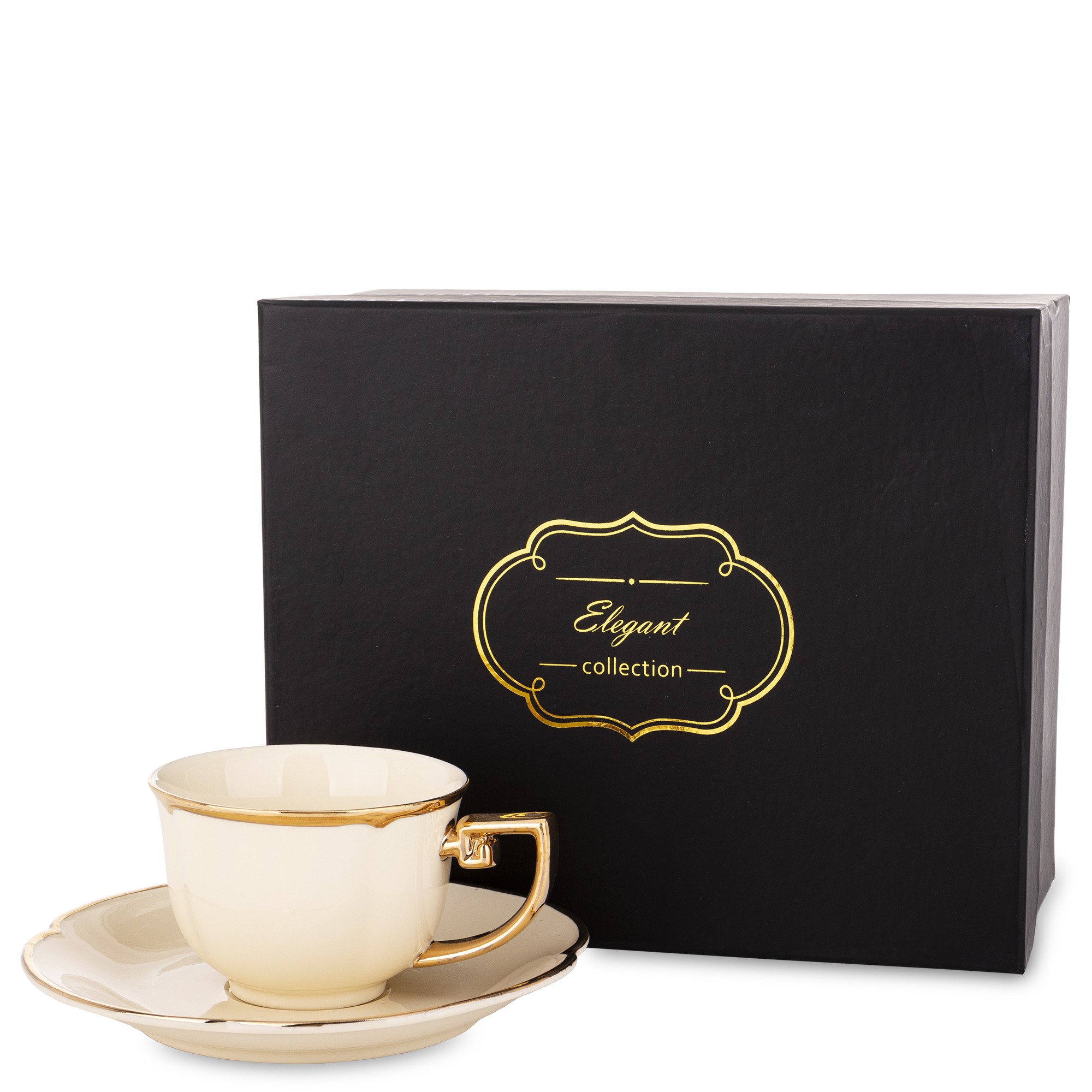 Порцелянова чашка з блюдцем в індивідуальному упакуванні, 220 мл