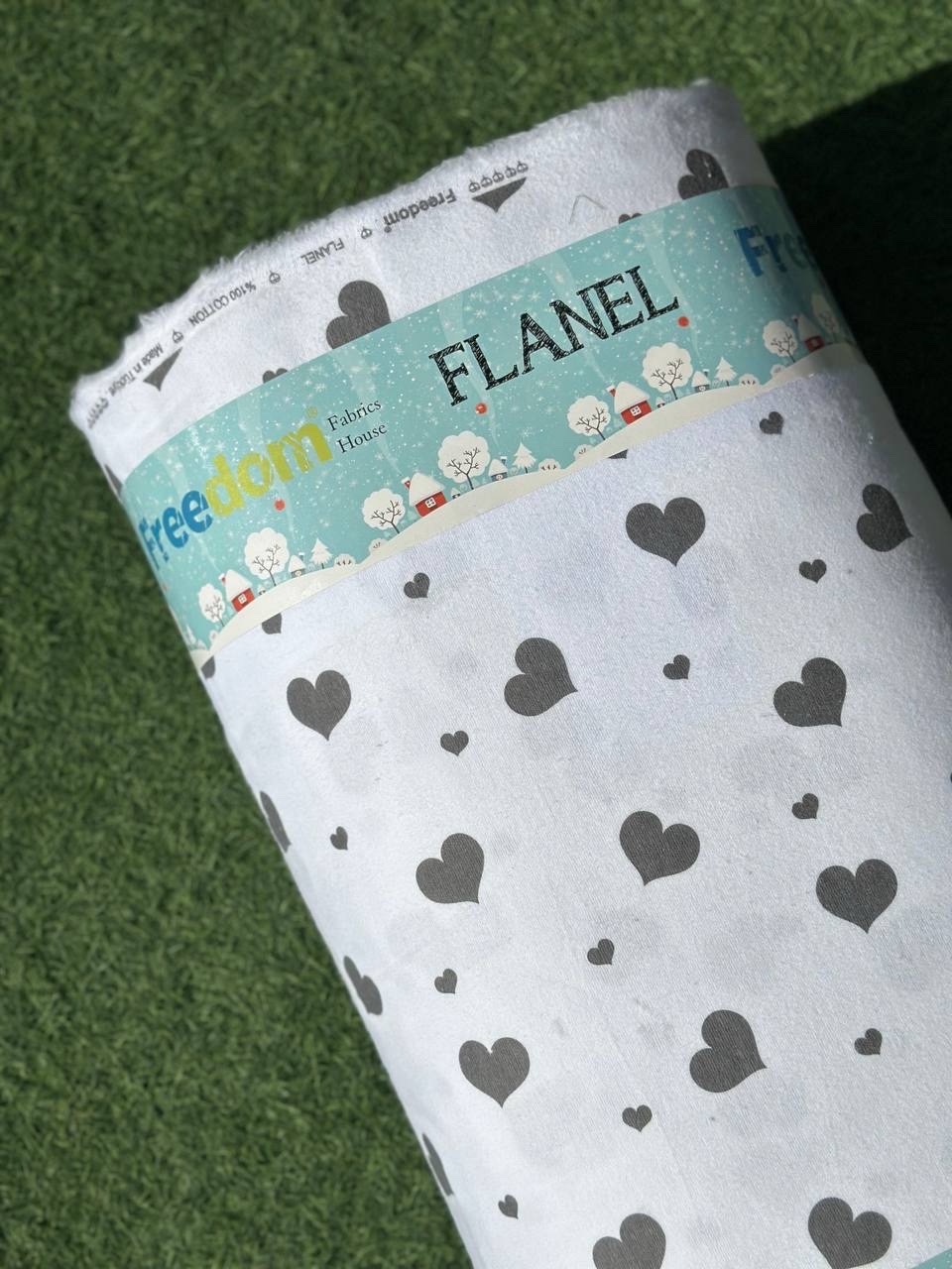 Постільний комплект Фланель преміум Серця сірі