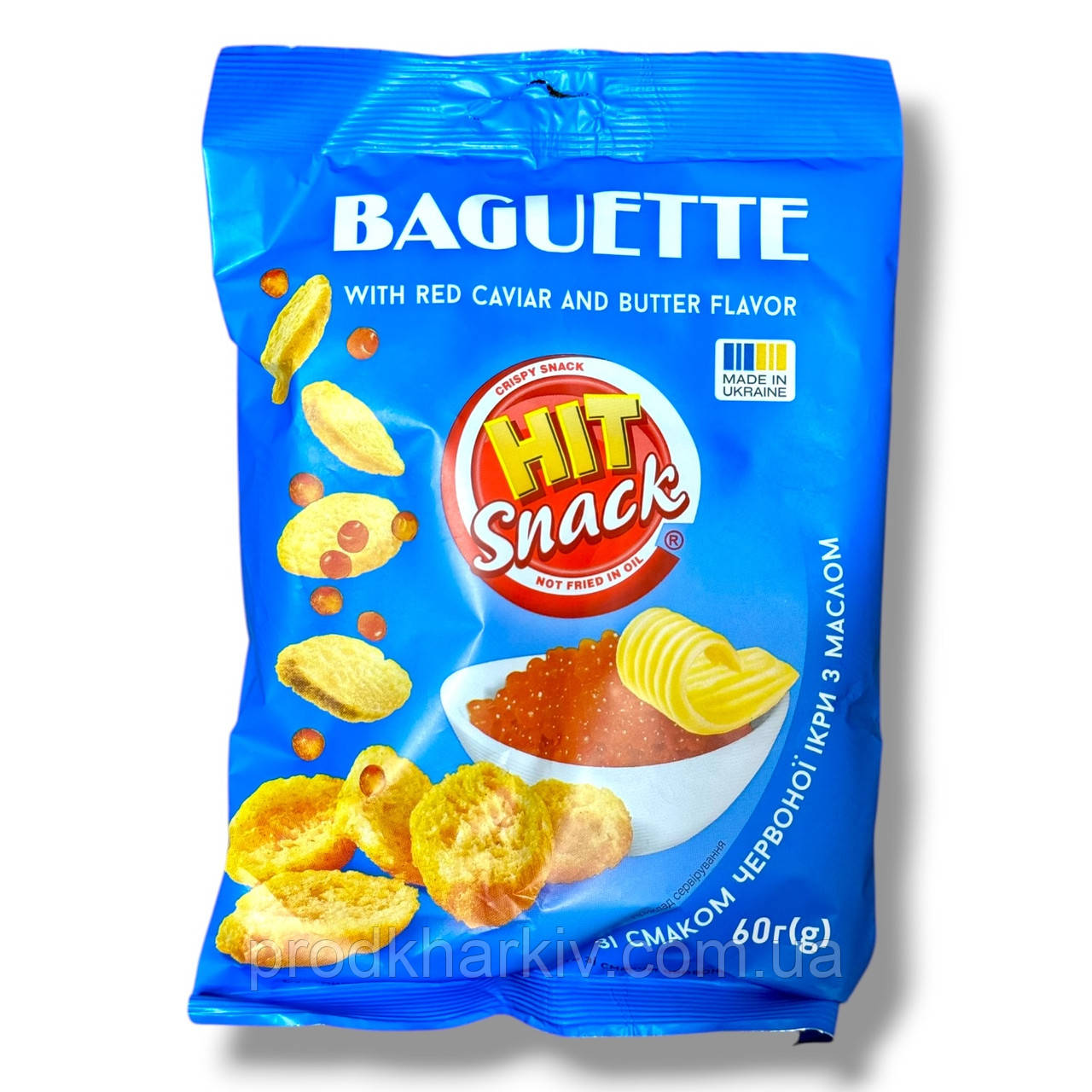 Сухарики багет Hit Snack «Ікри» 60 г, хрусткі грінки зі смаком сиру Хіт Снек