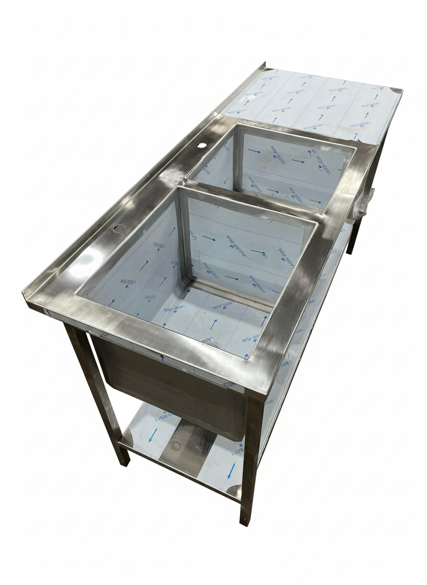 Ванна мийна двосекційна (стіл виробничий з ванною)