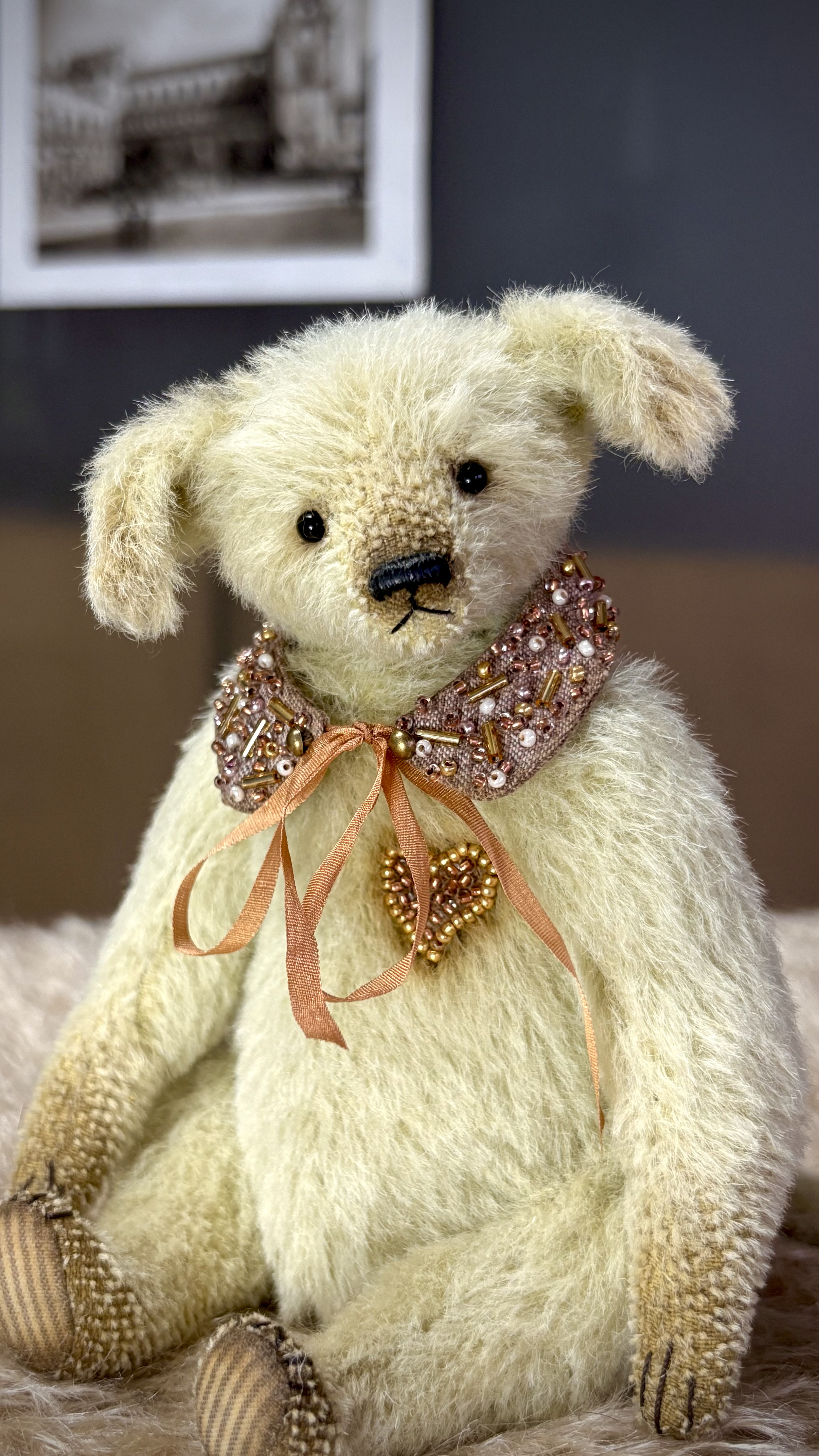 Колекційний тедді песик ручної роботи "Елі"