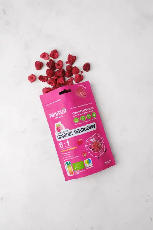 Сублімована малина ціла органічна - Panfruit, 20 g(г)