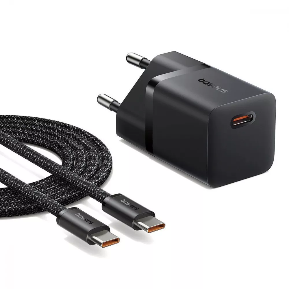 МЗП Baseus GaN5 Mini Fast Charger Type-C 25W (З кабелем Type-C to Type-C 100W 1m)