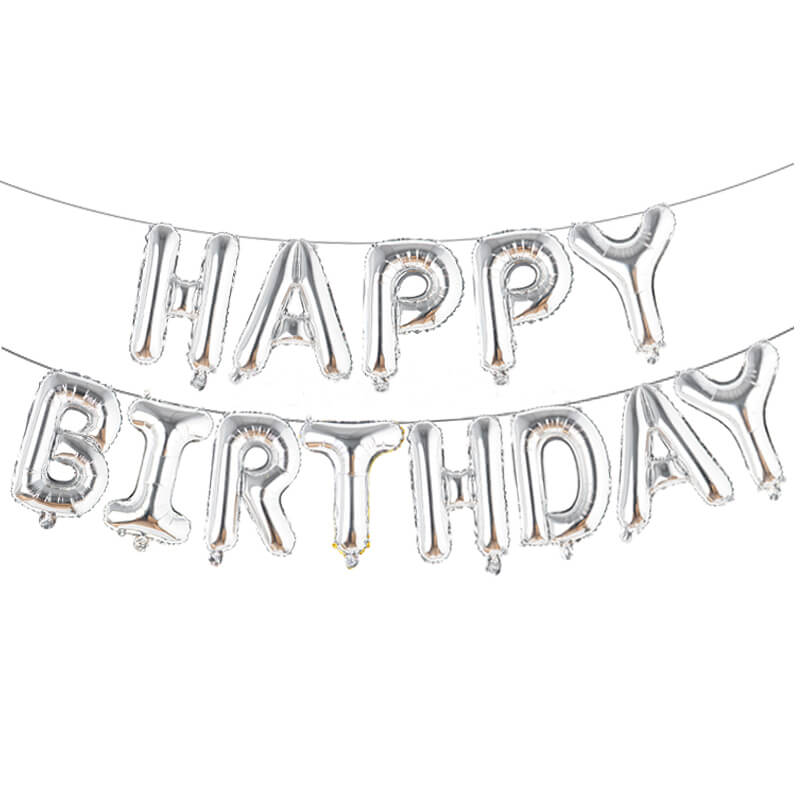 Кулі-літери "Happy birthday" срібло