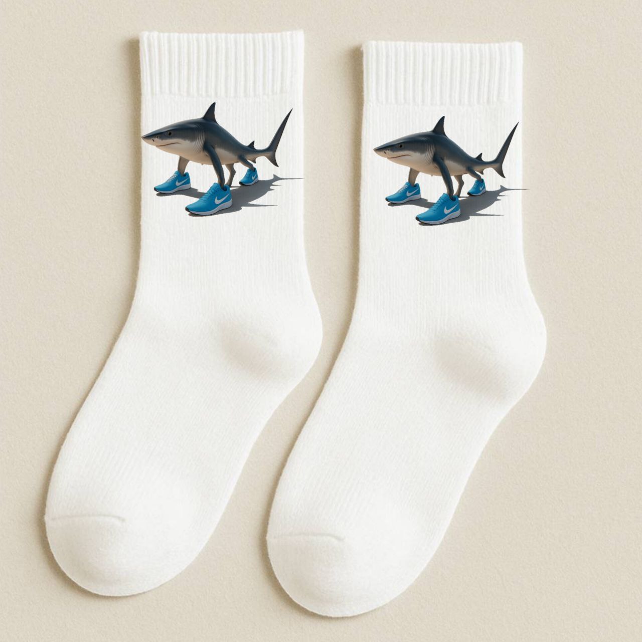 ШКАРПЕТКИ КЛАСИЧНІ БІЛІ З ПРИНТОМ "ТРАЛАЛЕО ТРАЛАЛА"