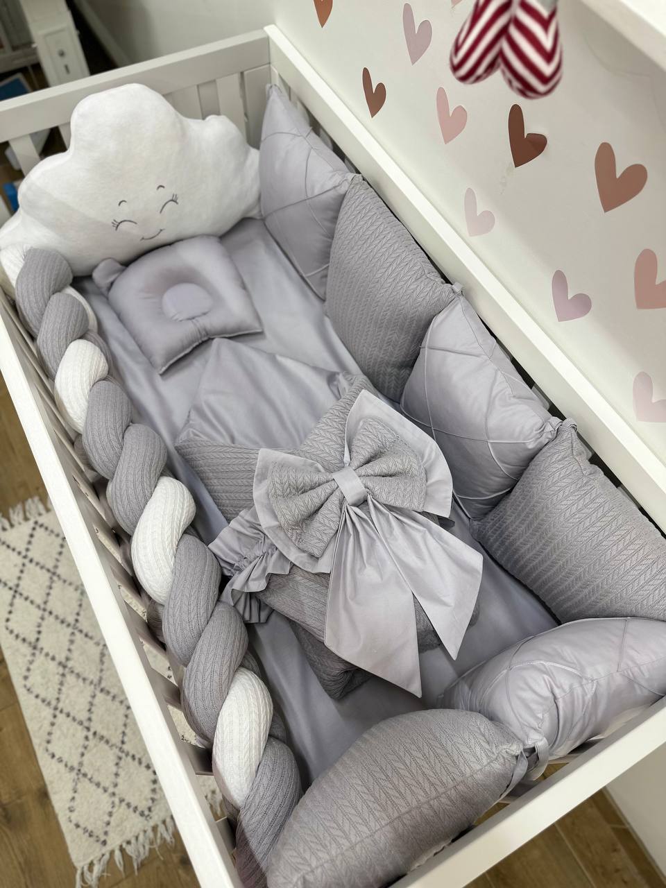 В ліжечко набір Babys «Хмаринка» сірий
