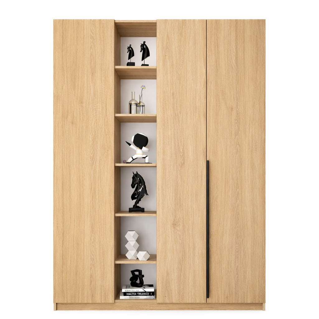 Шафа з трьома секціями та полицями