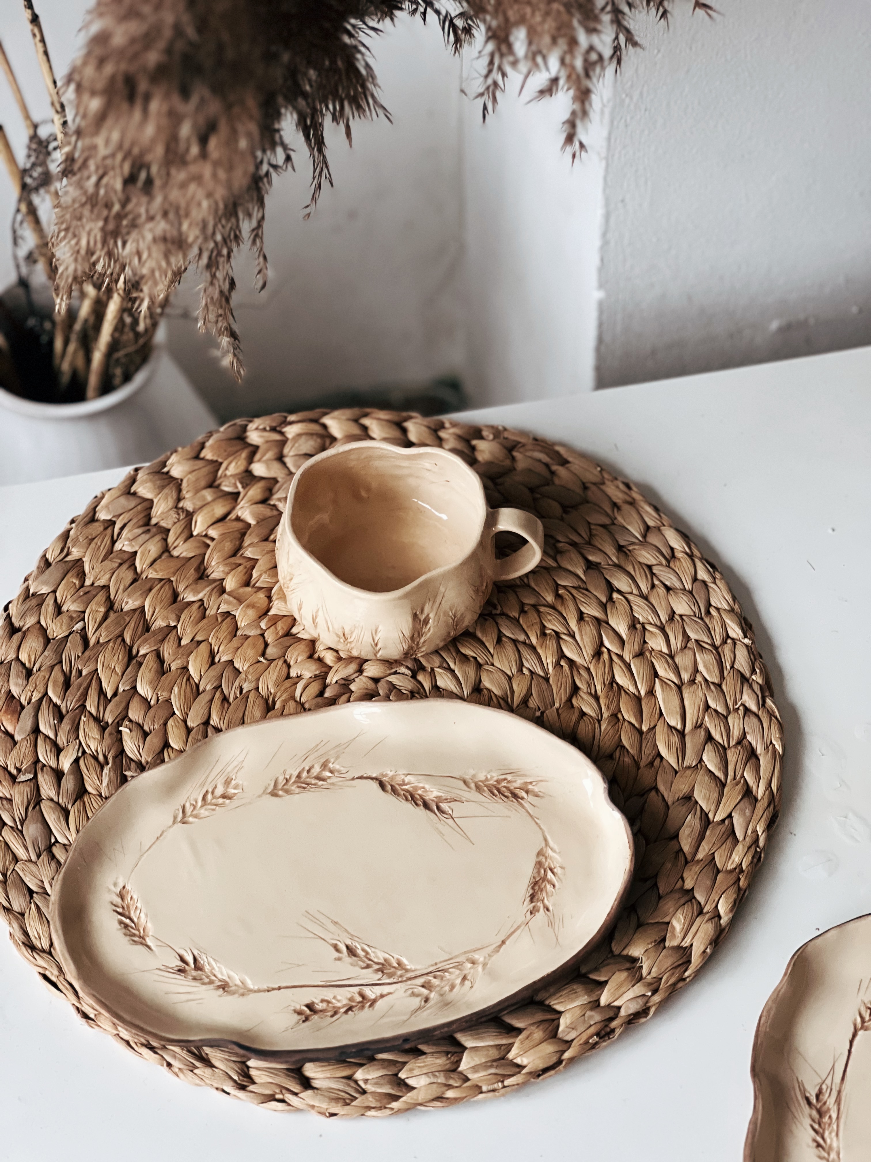 Набір овальне блюдо з горнятком 300 мл