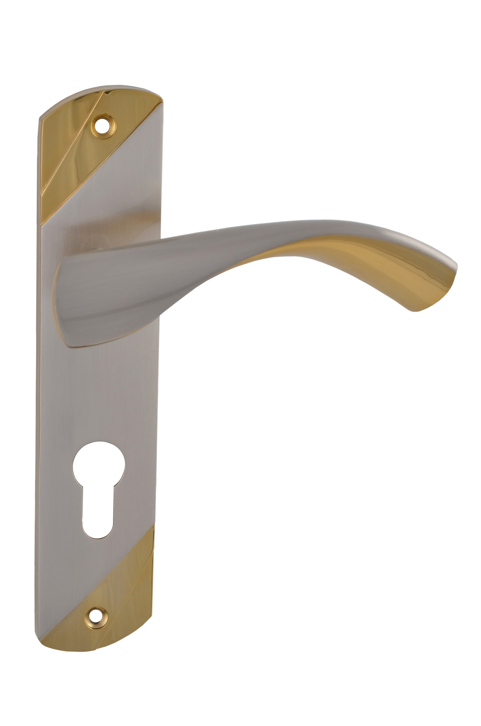 Дверна ручка на планці під ключ (62 мм) SIBA Siena, матовий нікель-золото