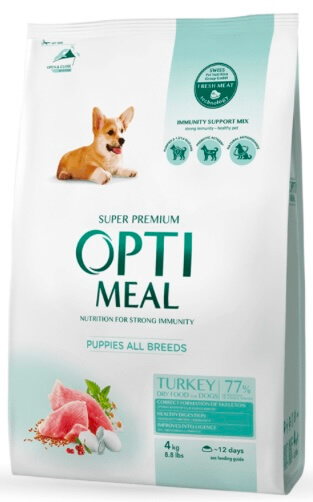 Оптіміл сухий корм для цуценят усіх порід - індичка 4 кг