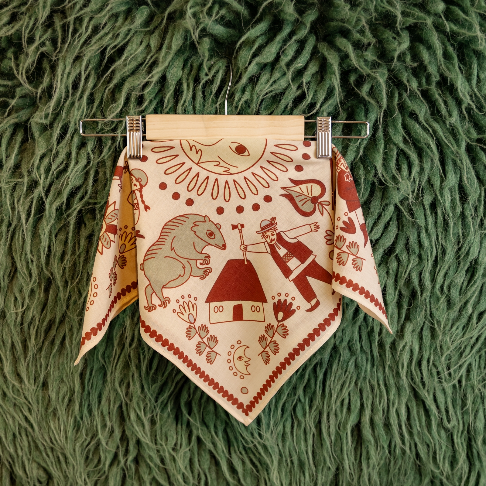 Хустка з гуцулами, 50*50 см