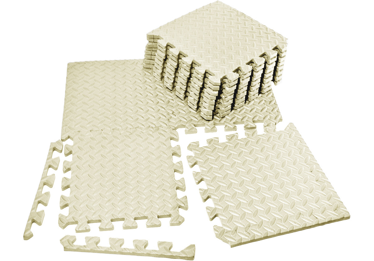 Татамі мат EasyFit 8 шт (30х30х1 см) хвіст ластівки білий