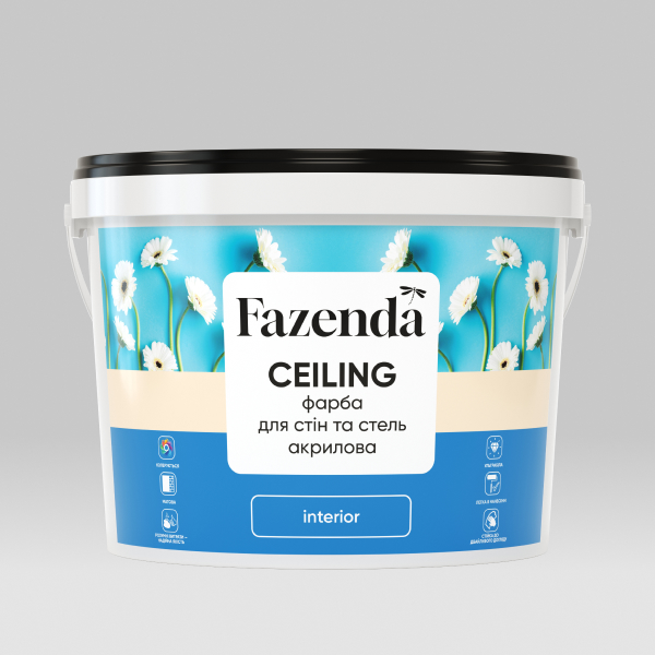 CEILING ФАРБА ДЛЯ СТІН ТА СТЕЛЬ АКРИЛОВА ТМ FAZENDA